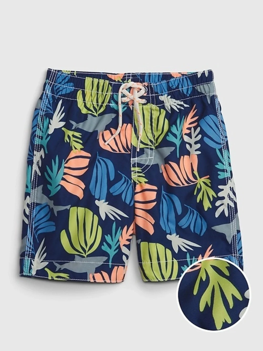 NWT Gap Navy Blue Lime Green Orange Kids Swim Shorts Boys 8